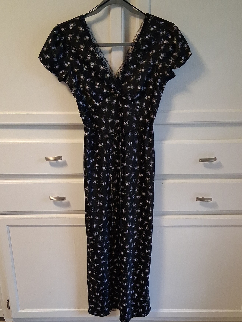 And Now This Floral V-Neck Maxi Dress in Black NWOT
